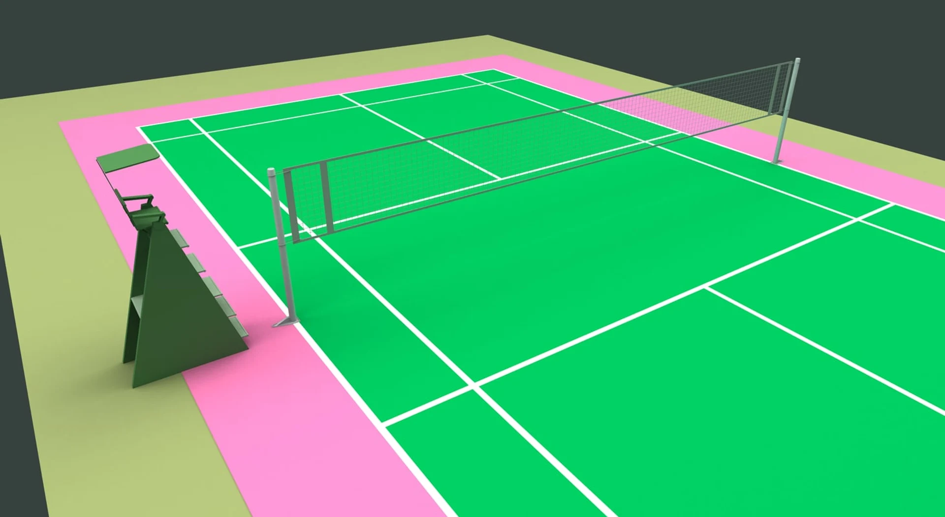 Xây chung mặt sân cầu lông - pickleball cao cấp 9 lớp sơn có 10% Hạt Cao Su TopSports trên nền nhựa